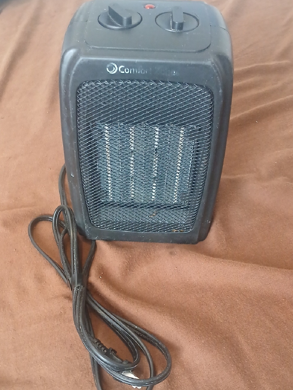 Comfort Zone Black Portable Ceramic Space Heater with Dual Controls